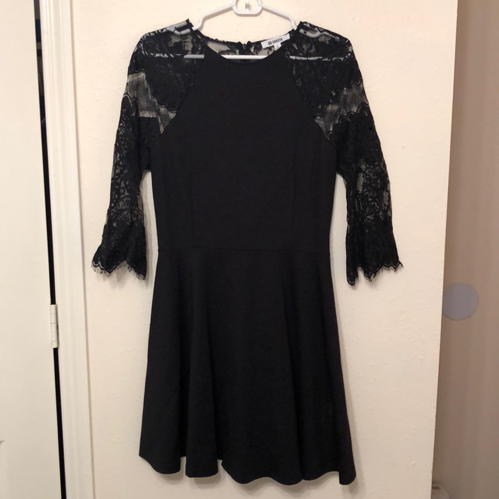 Black Lace Sleeve Dress